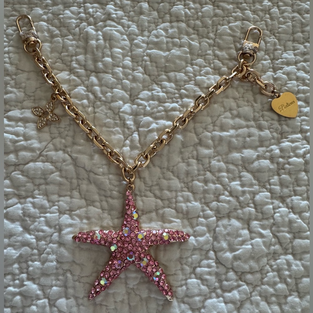 Jacqueline Kent purse chain with rhinestone pink starfish!! BRAND NEW!!